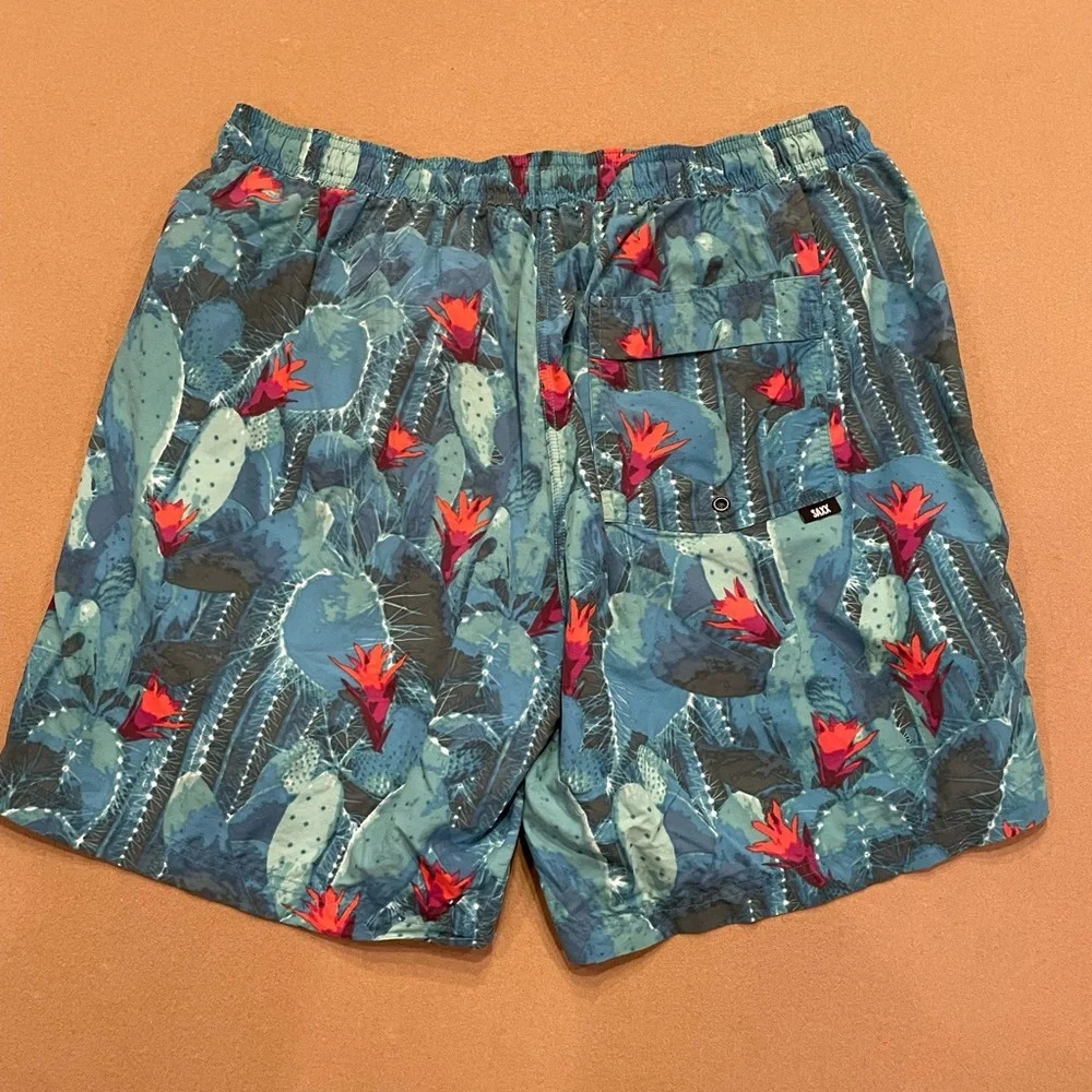 Saxx Cannonball 2 in 1 Cactus Swim Trunks Size Large - Picture 4 of 9